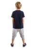 Denokids 2-delige outfit donkerblauw/grijs