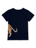 THE STRIPED CAT Shirt donkerblauw/lichtbruin