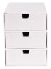 BigsoBox Pudełko "Ingid" w kolorze białym z szufladami - 16 x 20,5 x 25  cm
