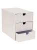 BigsoBox Pudełko "Ingid" w kolorze białym z szufladami - 16 x 20,5 x 25  cm