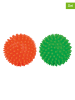 moses. Relaksacyjne piłki jeżowe (2 szt.) w kolorze zielonym i pomarańczowym - 6+
