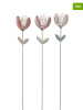 Boltze 3er-Set: Gartenstäbe "Fleura" in Rosa/ Creme - (H)100 cm