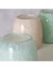 Boltze 3-delige set: windlichten "Paulette" crème/lichtblauw/groen - (H)10 cm