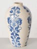 Boltze Vase "Martha" in Creme/ Blau - (H)20 cm