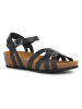 Geox Skórzane sandały "Sthellae" w kolorze czarnym na koturnie