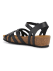 Geox Skórzane sandały "Sthellae" w kolorze czarnym na koturnie