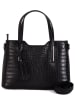 Lia Biassoni Leder-Henkeltasche in Schwarz - (B)32 x (H)22 x (T)12 cm