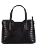 Lia Biassoni Leder-Henkeltasche in Schwarz - (B)32 x (H)22 x (T)12 cm