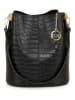 Mia Tomazzi Leder-Schultertasche in Schwarz - (B)28 x (H)26 x (T)10 cm