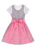 Turi Landhaus Dirndl in Grau/ Pink