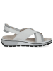 Caprice Skórzane sandały w kolorze białym na koturnie