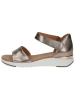 Caprice Skórzane sandały w kolorze jasnobrązowo-szarym na koturnie