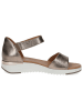 Caprice Skórzane sandały w kolorze jasnobrązowo-szarym na koturnie