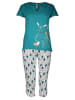Melissa Brown Pyjama turquoise/wit