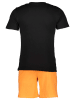 ALAN BROWN Pyjama in Schwarz/ Orange