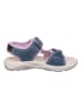 Lurchi Skórzane sandały "Fia" w kolorze niebiesko-jasnoróżowym