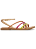 TOMS Leder-Sandalen in Beige/ Bunt