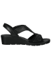 Imac Skórzane sandały w kolorze czarnym na koturnie