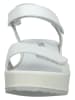 Imac Skórzane sandały w kolorze białym na koturnie