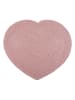 little nice things Jute-Teppich "Heart" in Rosa - (L)55 x (B)45 cm