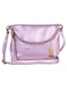 Anna Morellini Leder-Umhängetasche "Beverly" in Lila - (B)22 x (H)18 x (T)2 cm