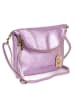 Anna Morellini Leder-Umhängetasche "Beverly" in Lila - (B)22 x (H)18 x (T)2 cm