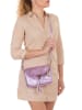 Anna Morellini Leder-Umhängetasche "Beverly" in Lila - (B)22 x (H)18 x (T)2 cm