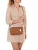 Anna Morellini Leder-Umhängetasche "Luigina" in Hellbraun - (B)25 x (H)16 x (T)7 cm