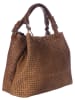 Lucca Baldi Leder-Henkeltasche "Fosdinovo" in Cognac - (B)37 x (H)45 x (T)15 cm