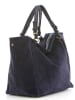 Lucca Baldi Skórzany shopper bag "Gimignano" w kolorze granatowym - 45 x 50 x 20 cm