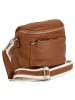 Lucca Baldi Leder-Umhängetasche "Favara" in Cognac - (B)24 x (H)19 x (T)7 cm