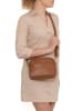 Lucca Baldi Leren schoudertas "Cascina" bruin - (B)22 x (H)18 x (D)9 cm
