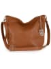 Lucca Baldi Leder-Schultertasche "Trapani " in Cognac - (B)23 x (H)25 x (T)14 cm