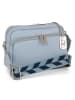 Anna Morellini Leder-Umhängetasche "Erminia" in Hellblau - (B)22 x (H)17 x (T)9 cm