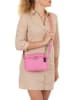 Anna Morellini Leder-Umhängetasche "Erminia" in Pink - (B)22 x (H)17 x (T)9 cm