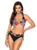 Meriell Club Bikini in Schwarz/ Weiß/ Rot