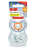 NUK 2er-Set: Schnuller "Space" in Blau/ Türkis - 2 x 2 Stück