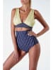 Divine Paris Bikini-Oberteil in Dunkelblau/ Weiß