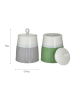 InArt 2-delige set: voorraadpotten grijs/groen - (H)15 x Ø 11 cm