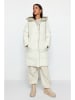 trendyol Wende-Wintermantel in Creme/ Hellgrün