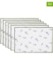 Clayre & Eef 6er-Set: Tischsets in Weiß/ Oliv - (L)48 x (B)33 cm