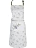 Clayre & Eef Kookschort wit/olijfgroen - (L)70 x (B)85 cm