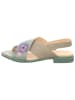 Think! Leder-Sandalen in Beige/ Grün