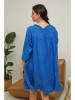 La Compagnie Du Lin Leinen-Kleid "Fleur" in Blau