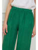 La Compagnie Du Lin Spodnie lniane "Pipa" w kolorze zielonym