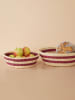 Rice 2er-Set: Körbe in Beige/ Lila - (H)9,5 x Ø 30 cm