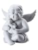 Rosenthal Figurka dekoracyjna "Angel with rabbit" w kolorze białym - 13 x 14 x 11 cm