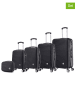 Geographical Norway 5tlg. Hardcase-Trolleyset "Solomun" in Schwarz