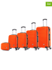 Geographical Norway 5-delige hardcase-trolleyset "Solomun" oranje