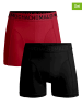 Muchachomalo 2er-Set: Boxershorts in Schwarz/ Rot